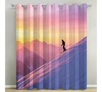 Tende Oscuranti per Interni Sci Stampate in 3D 2 Pezzi 117x183 cm Tramonto Tende Termiche Isolanti con Occhielli per Finestre Salone Moderne Camera Da letto C/2030
