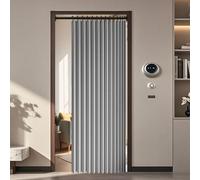 Tende Oscuranti per Porte a Fisarmonica 140 x 170 cm Divisorio per Stanza, Isolamento Termico, per La Privacy Tenda Divisoria per Interni per Bagno, Camera da Letto, Grigio