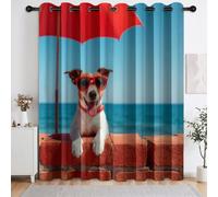 Tende oscuranti per ragazzi e ragazze, con occhielli, isolate termicamente, per fotografia, animali, cuccioli e mare, tende per finestre per camera da letto e soggiorno, colore celeste, 167,6 x 137,2