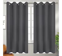 Tende oscuranti plissettate grigio scuro - 230 x 190 cm, termiche, a risparmio energetico, con occhielli, per decorazione camera da letto, blocco della luce e riduzione del rumore
