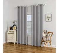 Tende oscuranti termiche 240 x 230 cm, riduzione del rumore, isolanti, bloccanti la luce, a doppio strato, per cucina e camera da letto, colore grigio chiaro tenue, a risparmio energetico, design