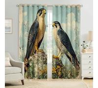 Tende Oscuranti Termiche Falco pellegrino animale Moderne con Occhielli Set 2 Pannelli 117L x 183A cm Poliestere Stampa 3D Camera da Letto Soggiorno Cameretta