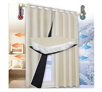 Tende oscuranti termiche in microfibra spessa con occhielli, 102 x 120 cm, riduzione del rumore, antivento, impermeabili, per cucina e camera da letto, 1 pezzo