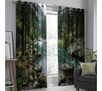 Tende Oscuranti Termiche Isolanti Camera Da Letto Con Occhielli, Scene Una Foresta Primordiale Tende Oscuranti Termiche Isolanti Per Soggiorno Naturalismo 240L X 300A Cm 2 Pezzi