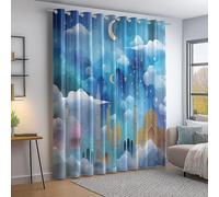 Tende Oscuranti Termiche Opache, L140 × A245 cm Set 2 Pannelli con Occhielli, stampate Arte islamica Architettura Luna, Colorato Termica Isolante Opaco Curtain per Soggiorno Camera da letto Cameretta