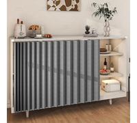 Tende per Armadietti Corte e Impermeabili - Multifunzionali con Binari Scorrevoli per Cucina e Bagno - Antipolvere (Misura: L:50 x A:100cm, Colore: Grigio)