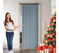 Tende per Armadio a Fisarmonica 128 x 140 cm Impermeabile, Antispruzzo, Fisarmonica, Magnetica Anti-Spruzzi Tenda Divisoria per Interni per Bagno, Camera da Letto, Blu