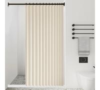 Tende per Armadio a Fisarmonica 145 x 165 cm Impermeabile, Antispruzzo, Fisarmonica, Magnetica Anti-Spruzzi Tende Oscuranti for Porta per Camera da Letto, Bagno, Beige