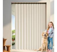 Tende per Armadio a Fisarmonica 90 x 100 cm Isolamento Termico, Blocco Della Luce, Stile Pieghevole Tenda per Porta Termica, Tenda Divisoria per Camera da Letto, Bagno, Beige