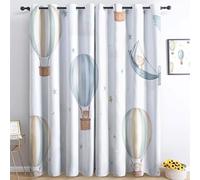 Tende per Bambini, Ragazzi e Ragazze, Cartone Animato Mongolfiera, Occhielli Bianchi, Tende Oscuranti Termoisolate per Cameretta, Camera da Letto, Cameretta dei Bambini, Decorazione per la Casa, 70 cm