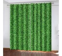 Tende per camera da letto, tende per soggiorno stile casale verde foglia paesaggio poliestere 2 pannelli 487,7 x 274,3 cm