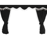 Tende per Camion, Set da 5 pezzi in Nero con Paillettes Bianche