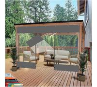 Tende per esterni con porta con cerniera, in PVC trasparente da 0,5 mm, impermeabili, con occhielli, per pergola, patio, veranda, gazebo, telone trasparente, altezza 2,1 x larghezza 4 m, altezza 6,8 x