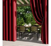 Tende per esterni resistenti alle intemperie con occhielli, confezione da 2, impermeabili, per la privacy e il sole, per balcone, giardino, patio, padiglione (132 x 182 cm, rosso)