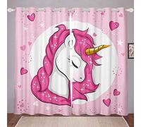 Tende per finestre a tema unicorno, decorazione con animali magici, per bambini, ragazzi e ragazze, a tema fantasia, motivo fata, motivo cartone animato, 116,8 x 137,2 cm (larghezza x lunghezza)