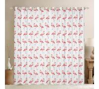 Tende per finestre con fenicotteri rosa, animali selvatici tropicali, per ragazzi e ragazze, tende per soggiorno e camera da letto, decorazione per la casa, set di 2 pannelli, 117 x 183 cm