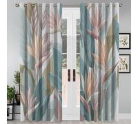 Tende Per Interni 2 Pezzi, 70L X 160A Cm, Tende Oscuranti Termiche Isolanti, Anti-Rumore, Con Anelli, Tenda Uccello Del Paradiso Blu Foglie Piante Tropicali Per Camera Da Letto E Soggiorno