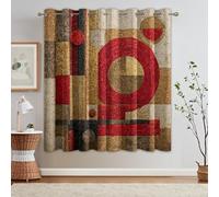 Tende per Interni Medioevo Moderno, L 140 x A 220 cm 2 Pezzi - Tende Oscuranti Astratti Circoli Geometrici, Finestre Camera da Letto Soggiorno, Arredamento Casa, con OcchielliAS-M96