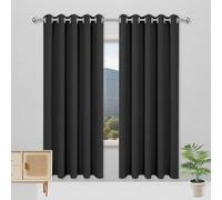 Tende per Interni Moderne 400 x 530 cm Isolanti Termiche Protezione Della Privacy Douceur D 'Intérieur Tenda a Occhielli per Salotto Eleganti, Nero