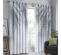 Tende Per Interni Oscuranti Termiche Con Occhielli - Set Di 2 Tende Stile Moderno Minimalista Con Foglia Palma Astratta, Isolanti Dal Calore, Grigio, 55L X 130A Cm, Per Camera Da Letto E Soggiorno