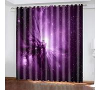 Tende per Interni Rosso Viola Stelle Tenda Oscurante Poliestere Termiche Isolanti Lavabile in Macchina Tende Camera da Letto Cucina Soggiorno Decorazione 2x85x200 cm