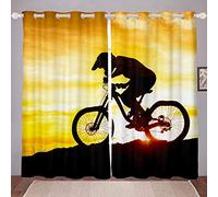 Tende per motocross da corsa per camera da letto, soggiorno, bici da cross, tende per bambini, ragazzi, ragazzi, sport estremi, finestre, tendaggi da corsa, moto, decorazione per la stanza, W66 x L90