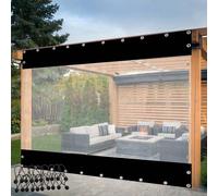 Tende per pergola in PVC nero con occhielli - Dimensioni personalizzabili 3,5 m x 3,5 m per protezione gazebo, patio e portico
