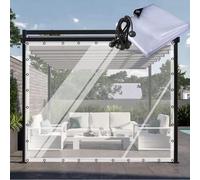 Tende per pergola, resistenti, impermeabili, 2,5 x 2 m, pannelli laterali con occhielli, in plastica resistente, divisorio per giardino, patio e portico, soluzioni per la privacy