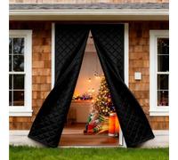 Tende per Porta Isolante Termico e Acustico, Zanzariera Porta Finestra, Magnetica Autoassorbente, Anti Freddo Oxford per Cucina Casa Nessuna Perforazione Necessaria 80 90 200 210cm(Nero,1.6 * 1.9M)