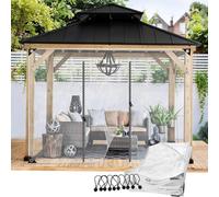 Tende per porte con cerniera per esterni, trasparenti, resistenti, 0,35 mm, pannelli laterali per giardino, balcone, garage, padiglione (1,5 x 1,8 m) - Soluzione resistente alle intemperie per la