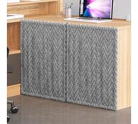 Tende per Sotto Scrivania, Pannello Tendaggio per Privacy Scrivania, Tenda Modestia Isolante Termico e Antivento per Reception, Scrivanie Studio Studenti, Ufficio Domestico(Grigio,W 80 x H 70 CM)