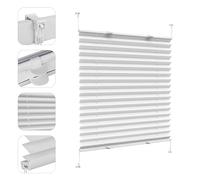 Tende plissettate, Tenda Plissettata, 30 x 220 cm protezione da sole e sguardi indiscreti, Tenda plissettata senza catenella Parti per Il Montaggio Incluse, per Finestra Porte Senza Fori, Bianco