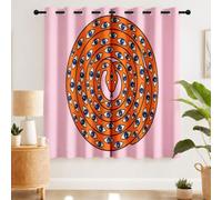 Tende psichedeliche alla moda per la decorazione della camera da letto, tende per finestre, tende a serpente pop art occhio arancione rosa, tende artistiche H 245 x L 140 cm, tende moderne per camera