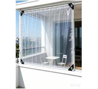 Tende PVC Trasparente Esterna, Protezione Pioggia Terrazza, Paravento | Materiale flessibile; Uso per balconi e patii; Visibilità chiara; Protezione tutto l'anno(300x300 cm)
