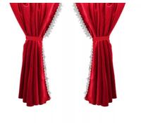 Tende rosse + decori set di 2 velluto anteriore per autobus 195/95