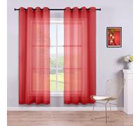 Tende rosse KOUFALL, lunghezza 72 pollici, 2 pannelli per soggiorno, pannelli trasparenti con occhielli per finestra, per camera da letto, lunghe