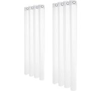 Tende semitrasparenti in misto lino a tripla trama, ideali per la privacy e per arredamenti minimalisti, con design elegante (bianche).