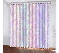Tende Soggiorno 3D Stampa Viola Astratta Motivo Tenda Oscurante Bambini, Oscuranti Decorazione Da Finestre Per Camera Da Letto Finestre 234x230 Cm Camera Da Letto Moderne 2 Pezzi