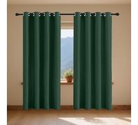 Tende Soggiorno Moderne 60 x 90 cm Antirumore/Porta Finestra Casa/Vari Colori Tende Camera da Letto Isolanti per Il Soggiorno e La Camera, Verde Scuro