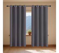 Tende Soggiorno Moderne 60 x 90 cm Antirumore/Porta Finestra Casa/Vari Colori Tende Camera da Letto Isolanti per Il Soggiorno e La Camera, Grigio Scuro