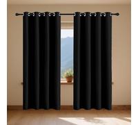 Tende Soggiorno Moderne 60 x 90 cm Antirumore/Porta Finestra Casa/Vari Colori Tende Camera da Letto Isolanti per Il Soggiorno e La Camera, Nero