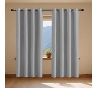 Tende Soggiorno Moderne 60 x 90 cm Antirumore/Porta Finestra Casa/Vari Colori Tende Camera da Letto Isolanti per Il Soggiorno e La Camera, Grigio Chiaro