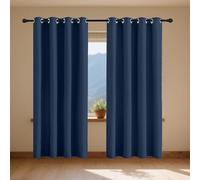Tende Soggiorno Moderne 60 x 90 cm Antirumore/Porta Finestra Casa/Vari Colori Tende Camera da Letto Isolanti per Il Soggiorno e La Camera, Blu Scuro