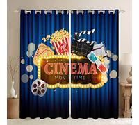 Tende temporali cinematografiche per camera da letto soggiorno famiglia teatro cinema poster oscuranti (30%-50%) per la casa drappeggi popcorn occhiali da cinema 3D trattamenti per finestre W66 x L90