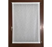 Tende tendine a pannello a vetro per finestra e porta su misura larghezza da 30 a 120 tessuti bianco effetto lino lunghezza personalizzata art.sonia - 35x225 cm