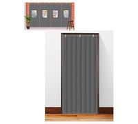 Tende termica for porta - Paraspifferi resistente for uso commerciale, negozi e casa - Tende a strisce isolante e fonoassorbente for l'inverno for porta(Grey,80cmx240cm)