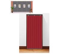 Tende termica for porta - Paraspifferi resistente for uso commerciale, negozi e casa - Tende a strisce isolante e fonoassorbente for l'inverno for porta(Red,70cmx240cm)