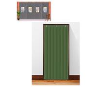 Tende termica for porta - Paraspifferi resistente for uso commerciale, negozi e casa - Tende a strisce isolante e fonoassorbente for l'inverno for porta(Green,80cmx210cm)