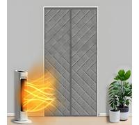 Tende Termica Isolante per Porte Freddo e Caldo Inverno | Barriera Magnetica con Finestra Chiusura Automatica A Calamita | Impermeabile 70 80 90 100 110 190 200 210 215 220 Cm(Grays,150x190cm)