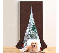 Tende Termica Magnetica per Porte, Contro Freddo e Calore, Protezione Dal Freddo, Isolamento Acustico, Impermeabile, Antivento, Chiusura Automatica A Calamite per Balcone Soggiorno(Coffee,100x195cm)